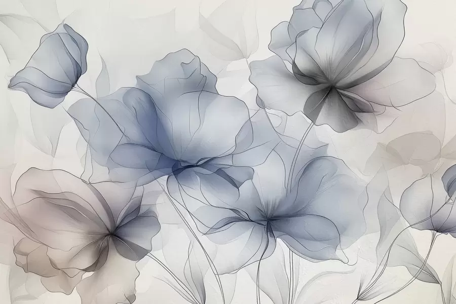 murales de pared Flores abstractas en una pared de hormigón w01037