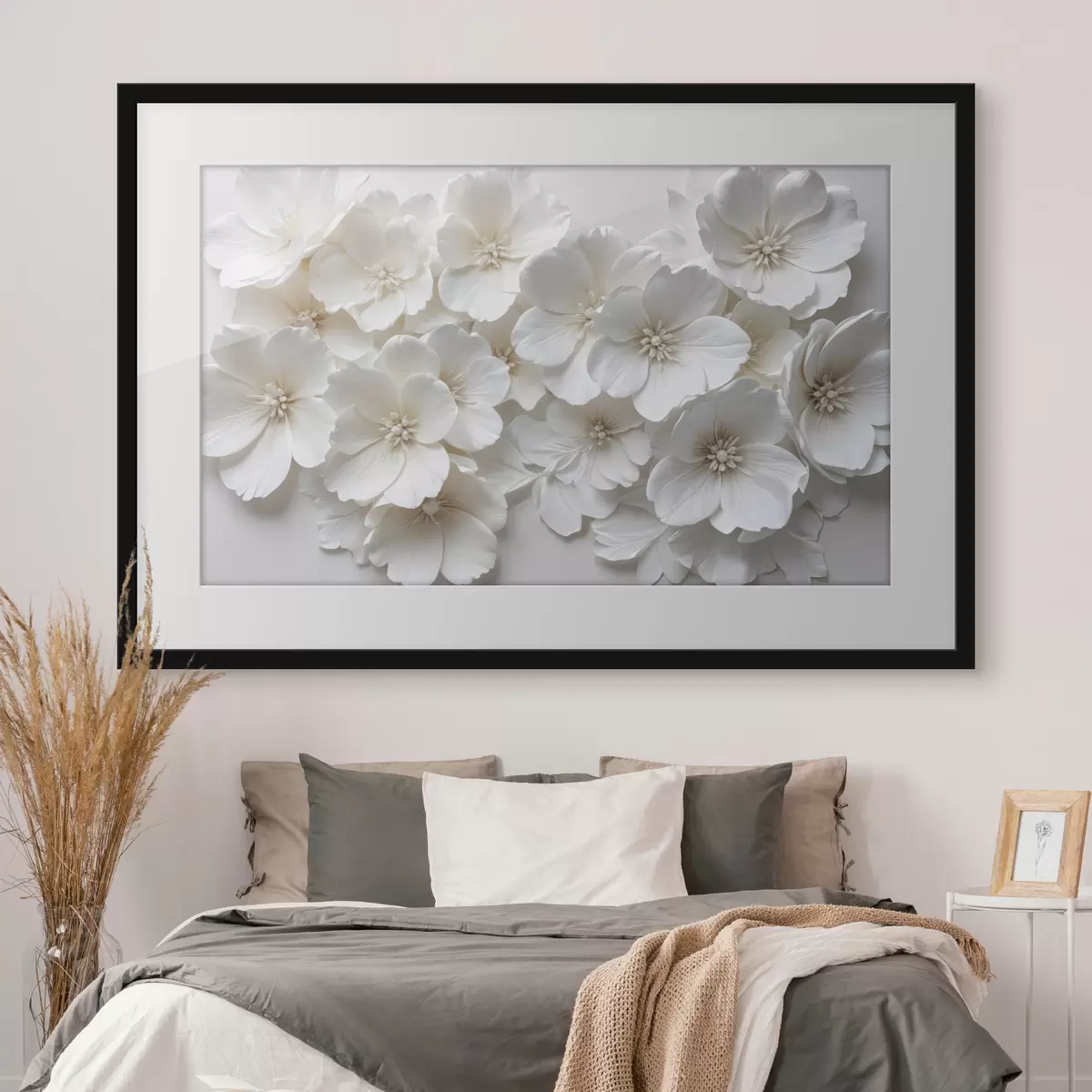 Poster Cascada de flores blancas f40548