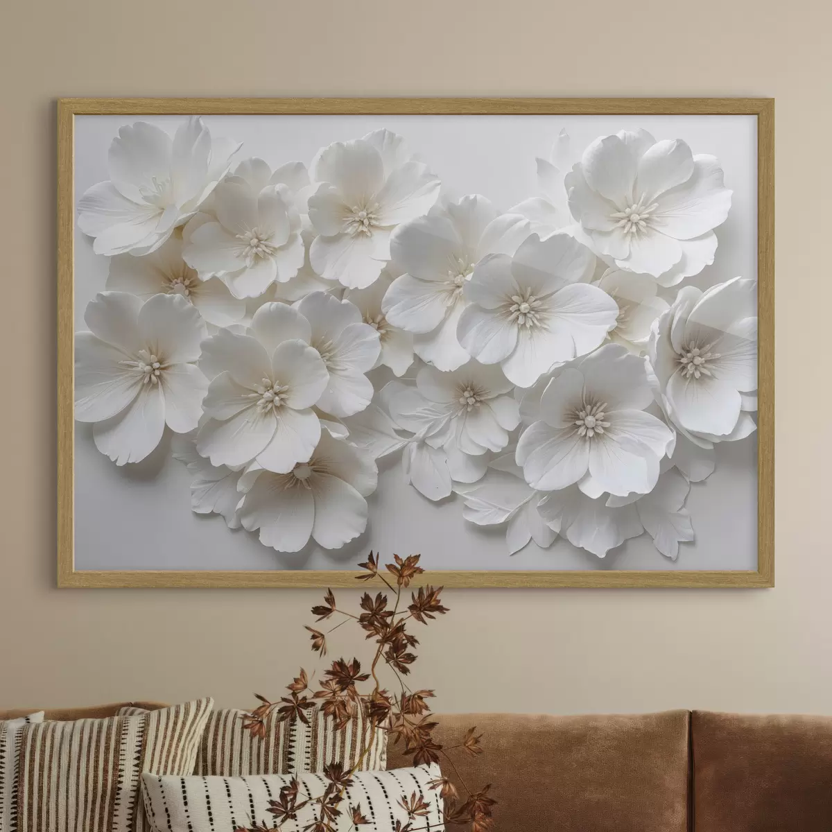Poster Cascada de flores blancas f40548