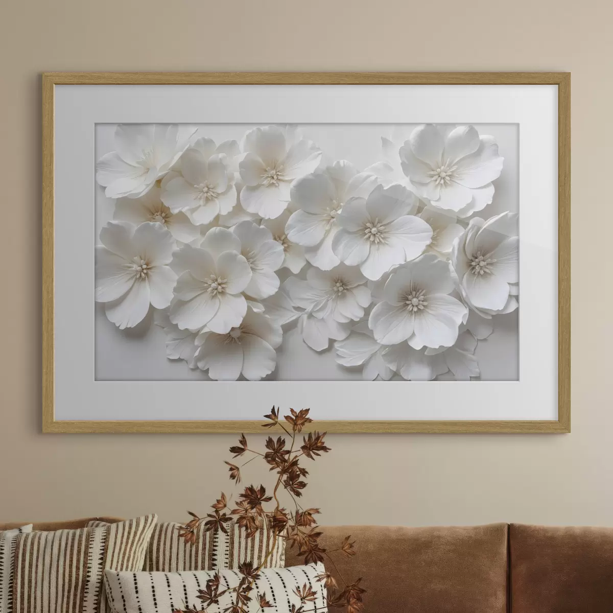 Poster Cascada de flores blancas f40548