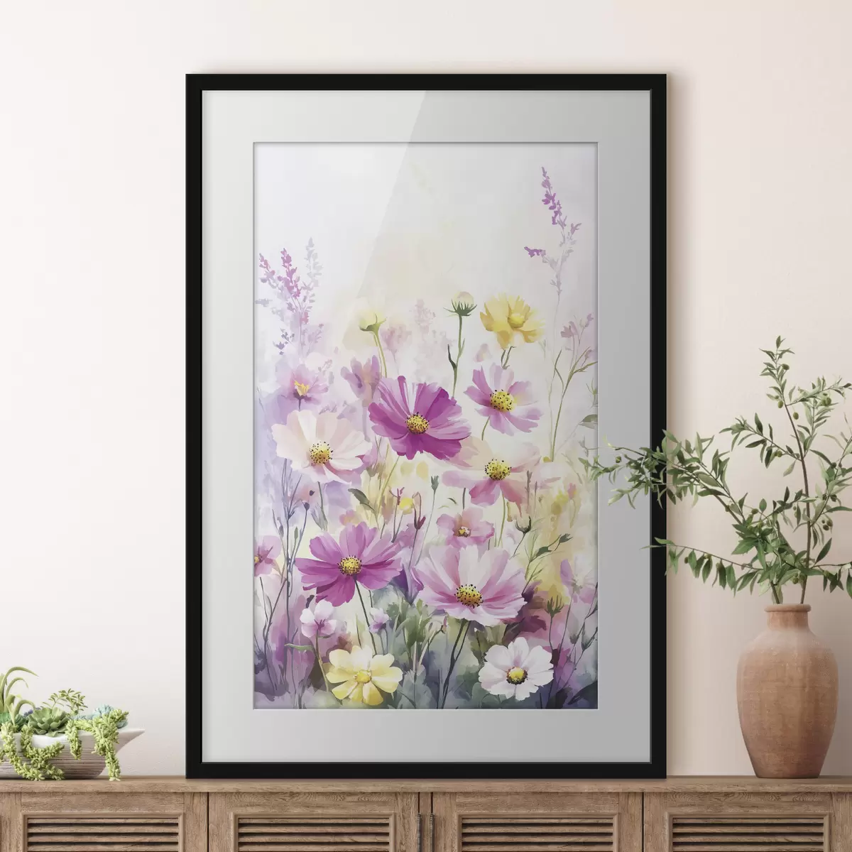 Poster Flores silvestres de acuarela abstracta f40538