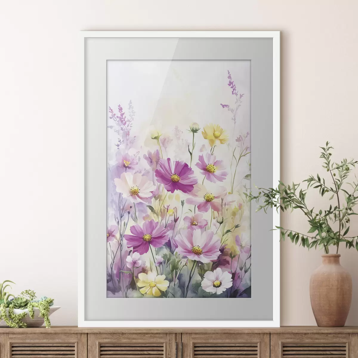 Poster Flores silvestres de acuarela abstracta f40538