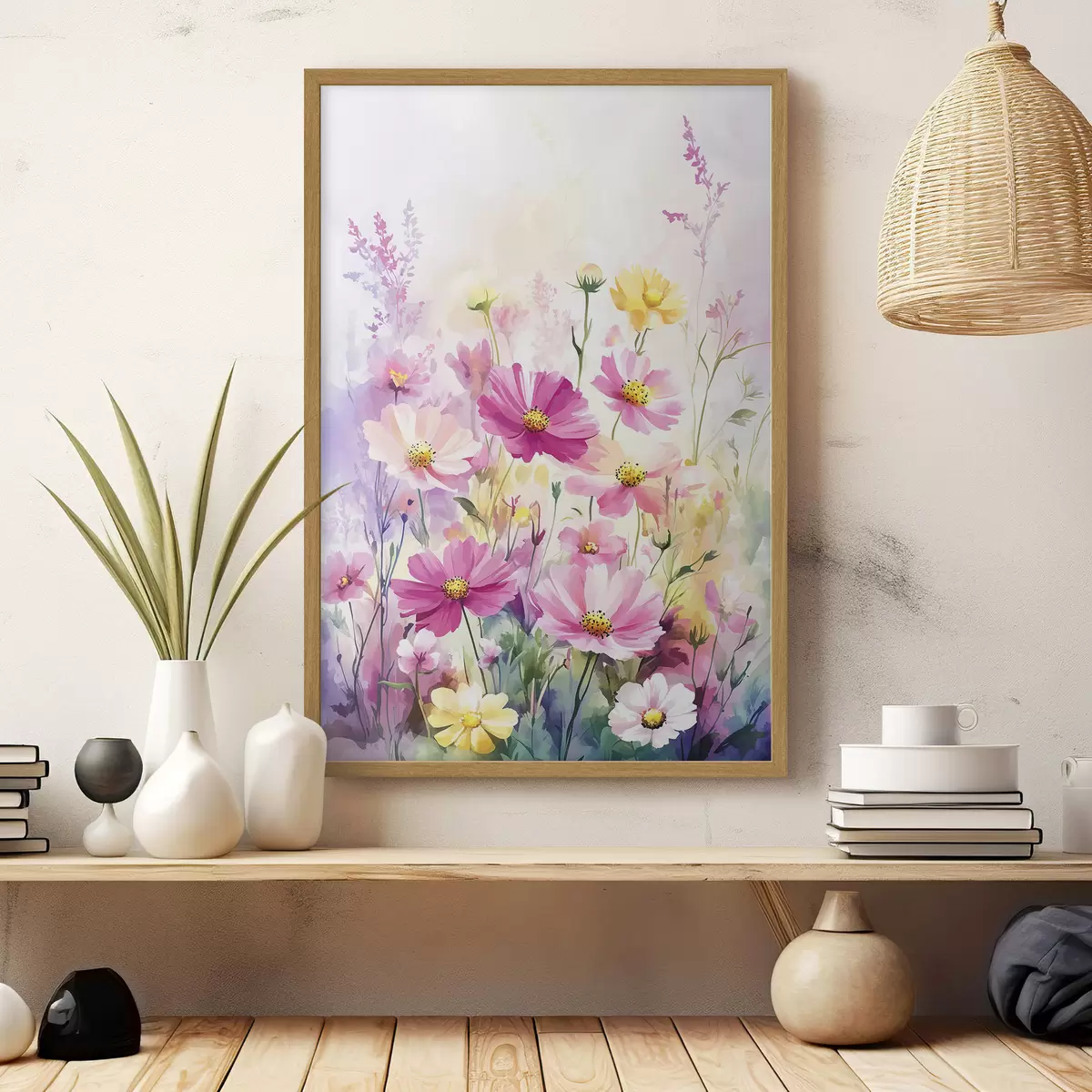 Poster Flores silvestres de acuarela abstracta f40538