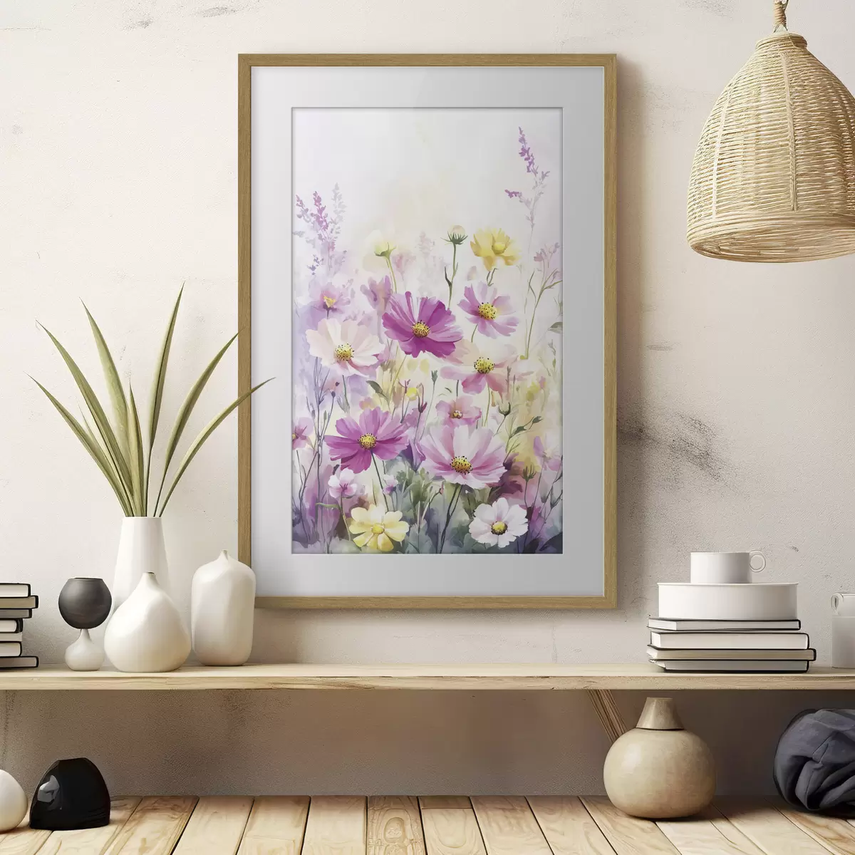 Poster Flores silvestres de acuarela abstracta f40538