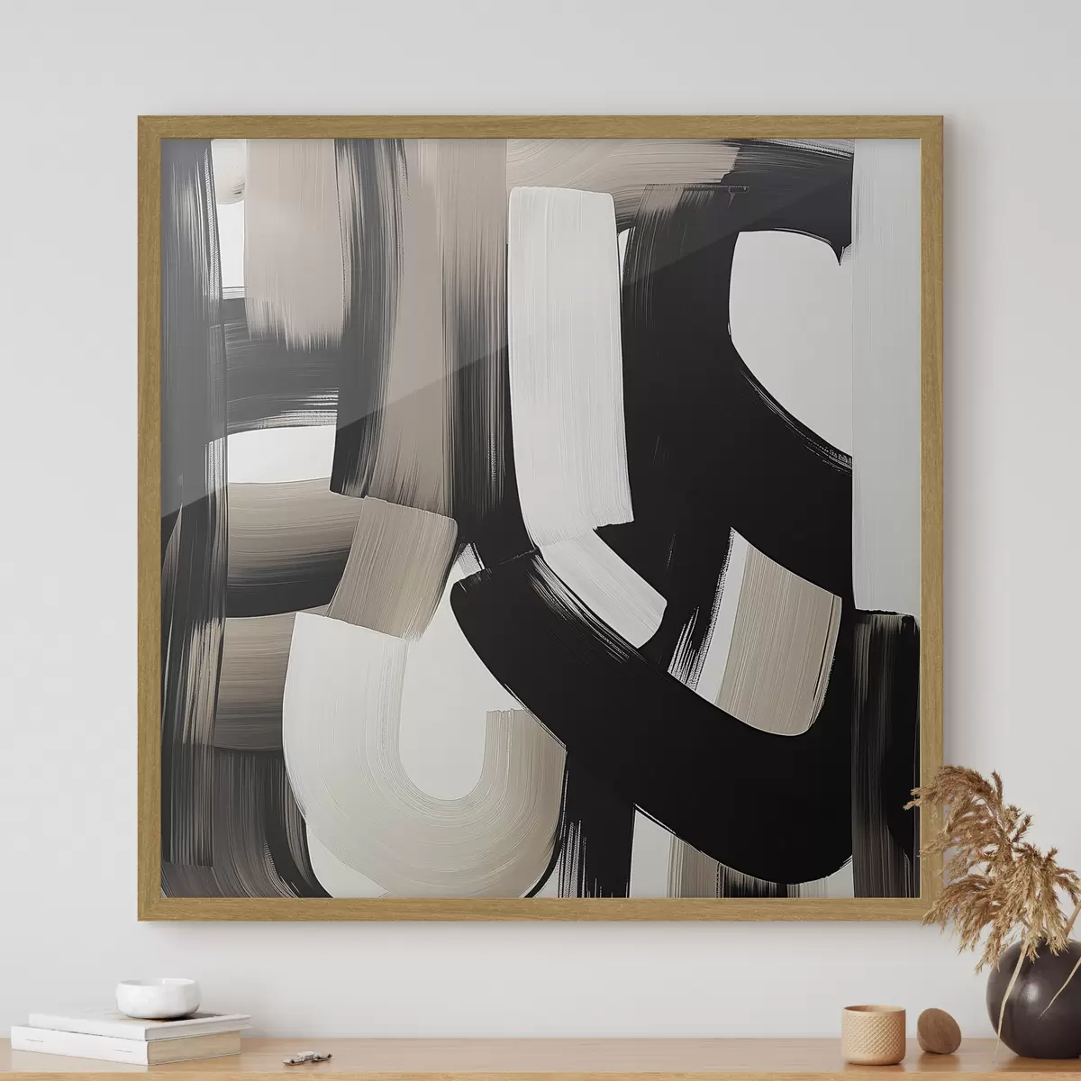 Poster Cuadro abstracto con trazos grandes f40581