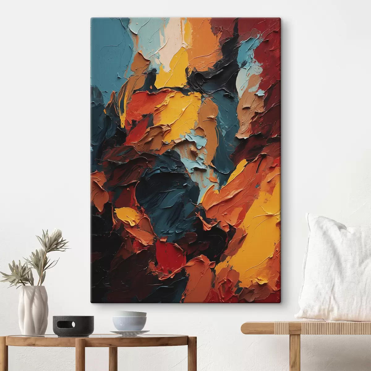 murales de pared Pintura al óleo abstracta multicolor s40457