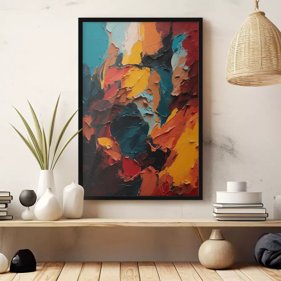 murales de pared Pintura al óleo abstracta multicolor f40457