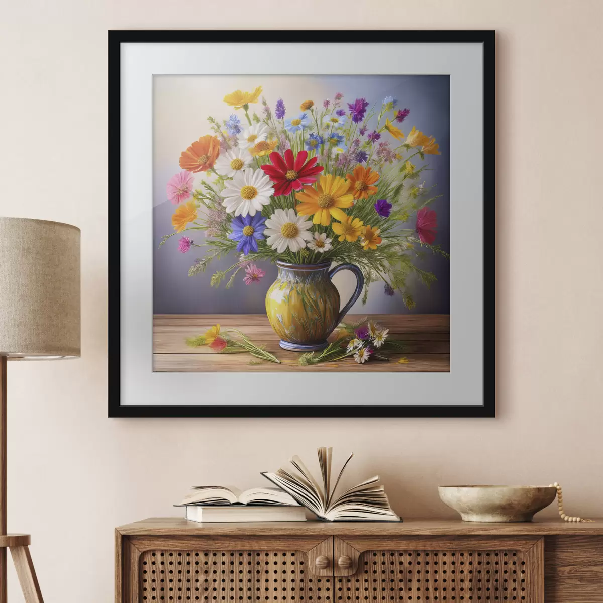 Poster un brillante ramo de flores silvestres f40707