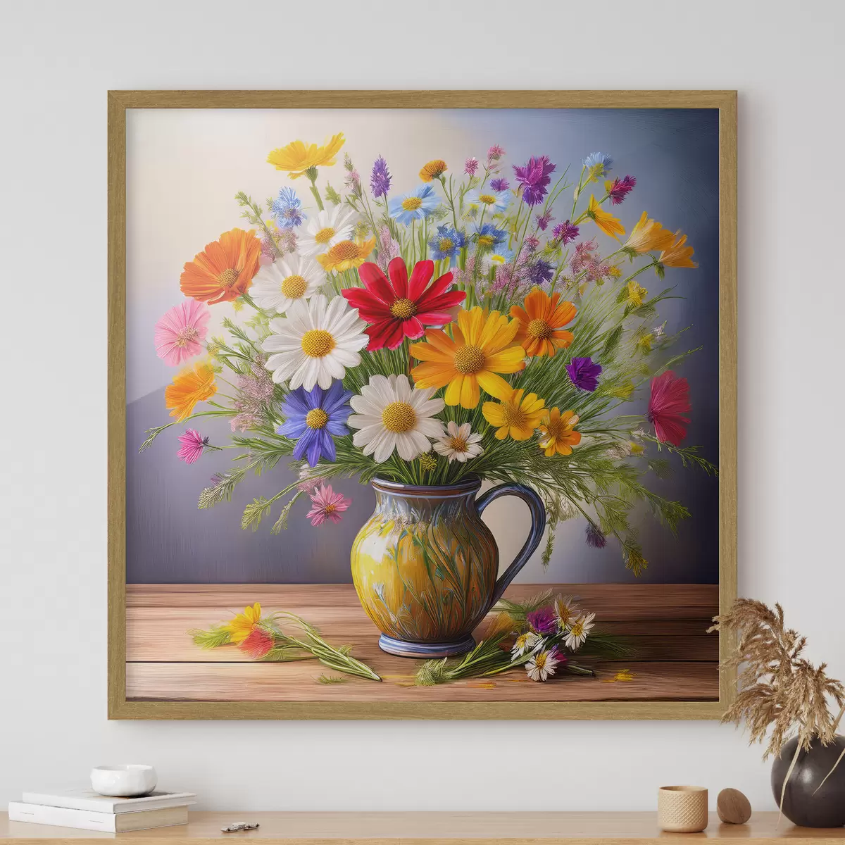 Poster un brillante ramo de flores silvestres f40707