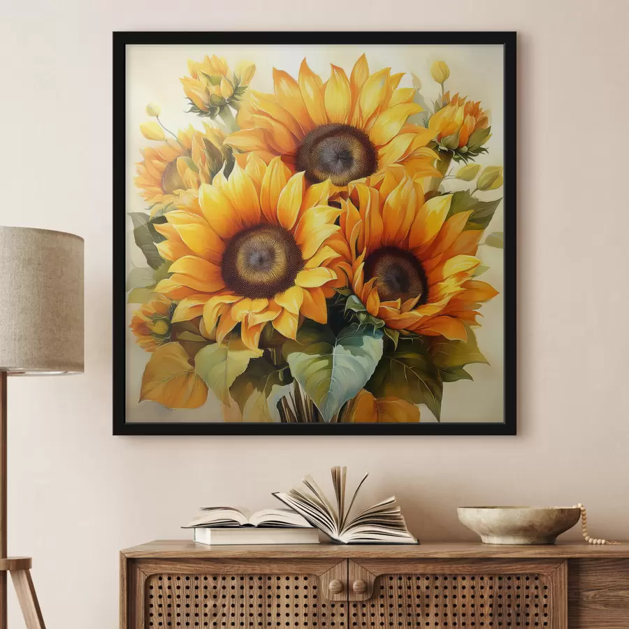 murales de pared girasoles grandes, girasoles amarillos f40710