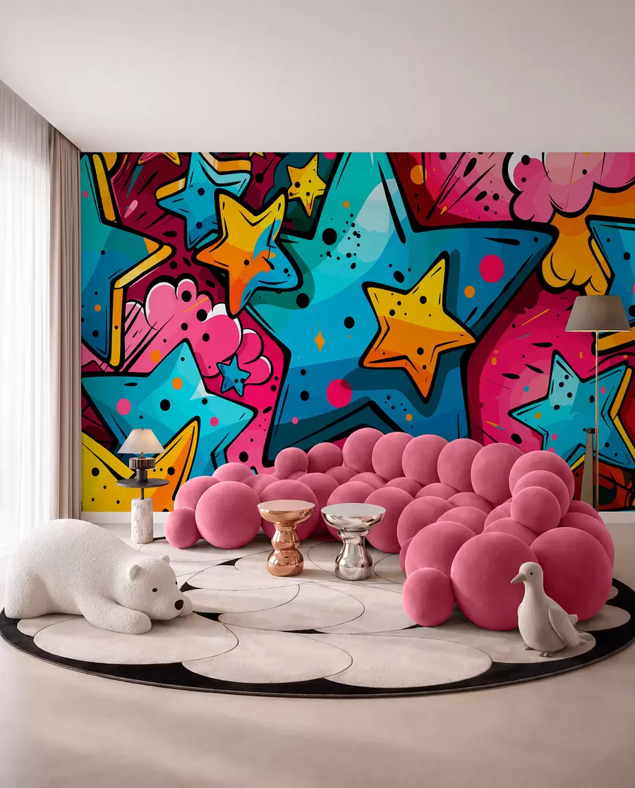 murales de pared Estallido de color de cómic w01063