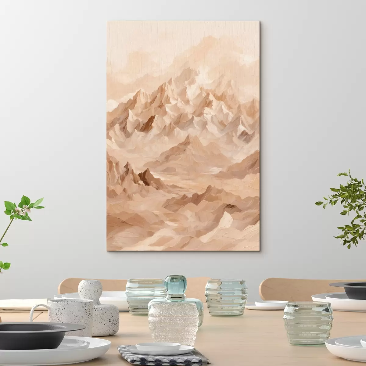 murales de pared Montañas marrones sobre fondo marrón s40622