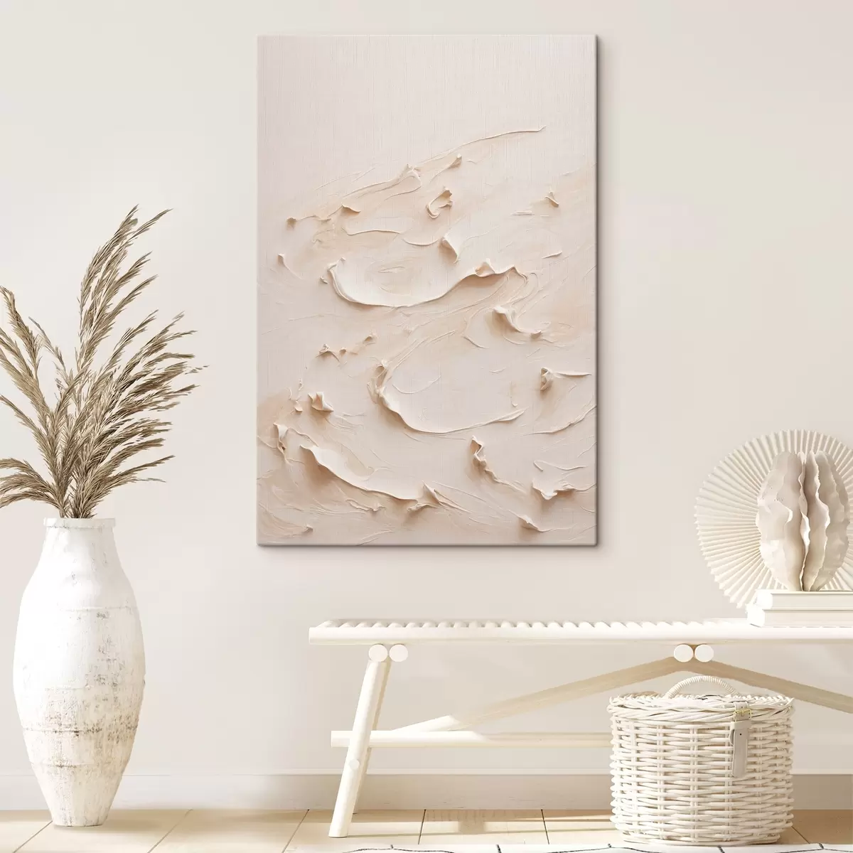 murales de pared Pintura abstracta al óleo en blanco s40623