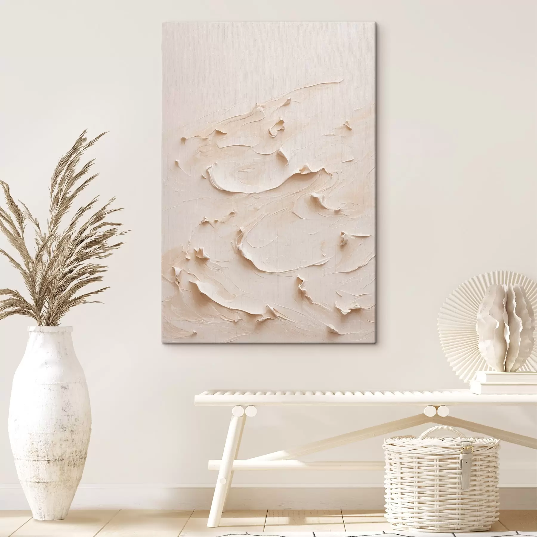 murales de pared Pintura abstracta al óleo en blanco s40623