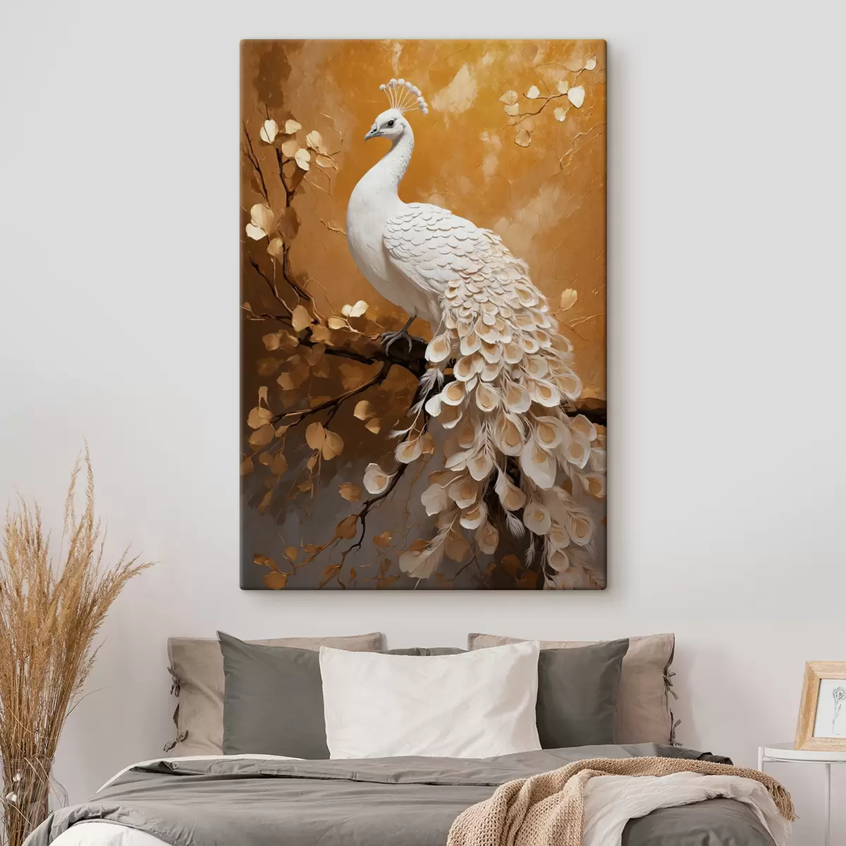 murales de pared Pavo real blanco s40636