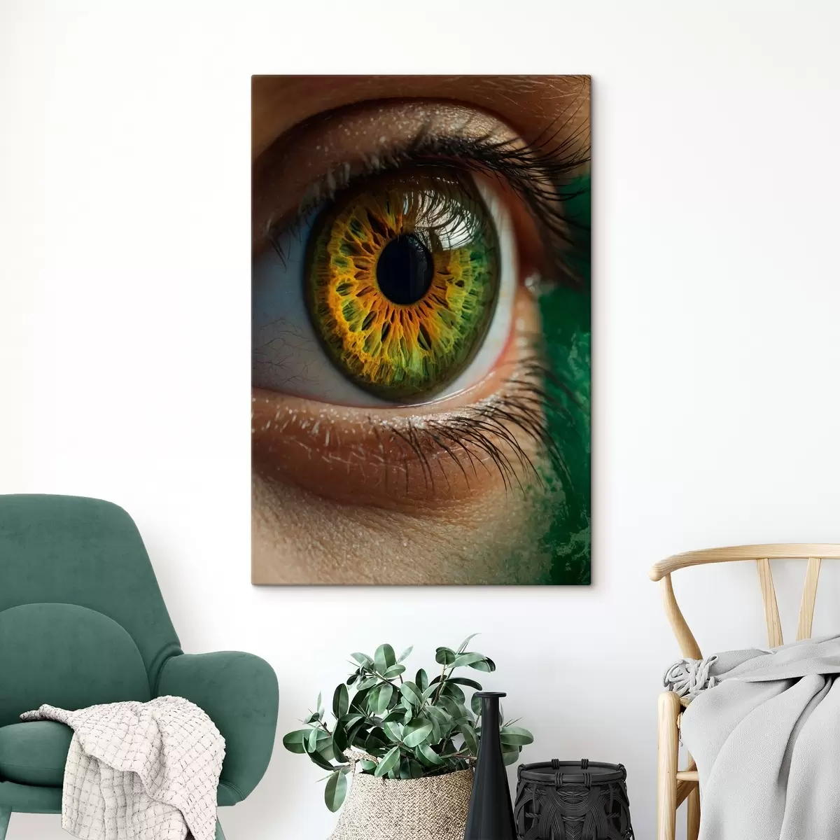 murales de pared Primer plano del ojo verde s40701