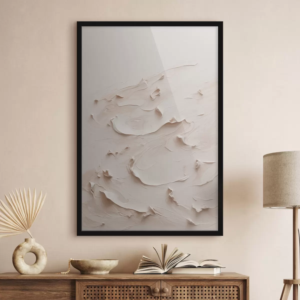 Poster Pintura abstracta al óleo en blanco f40623