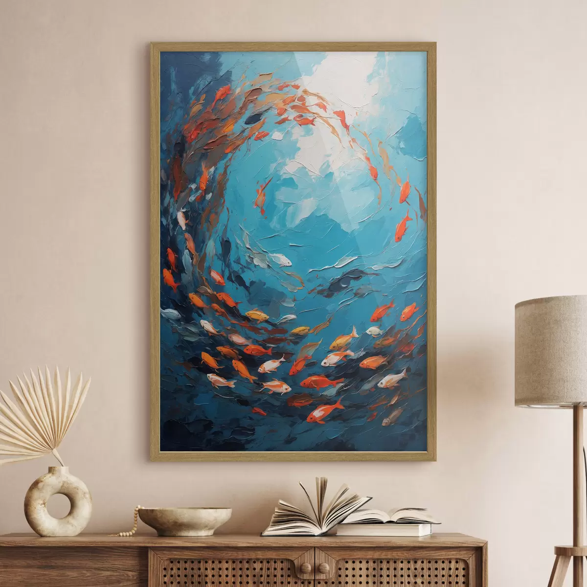 Poster Remolino de pescado en aceite f40633
