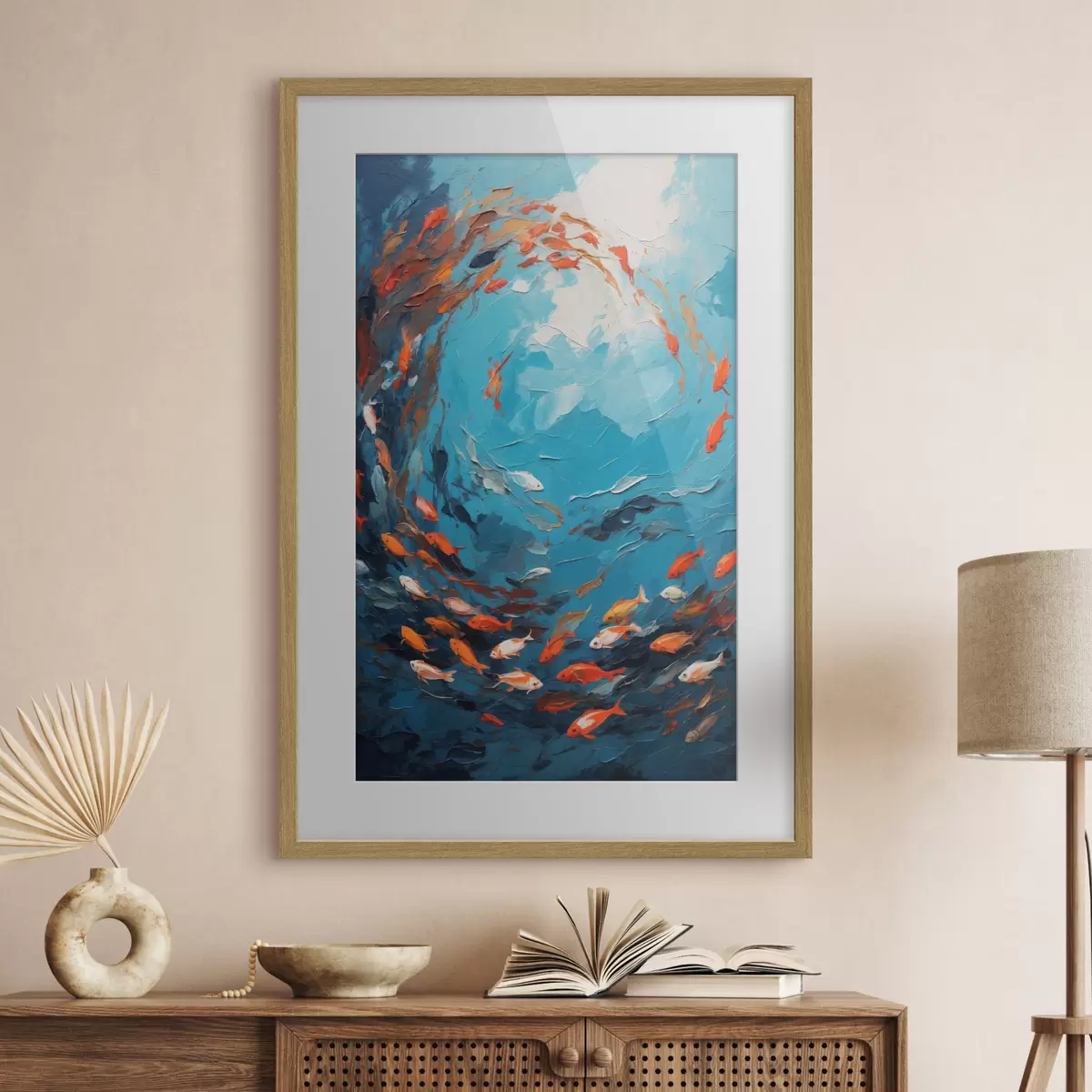Poster Remolino de pescado en aceite f40633