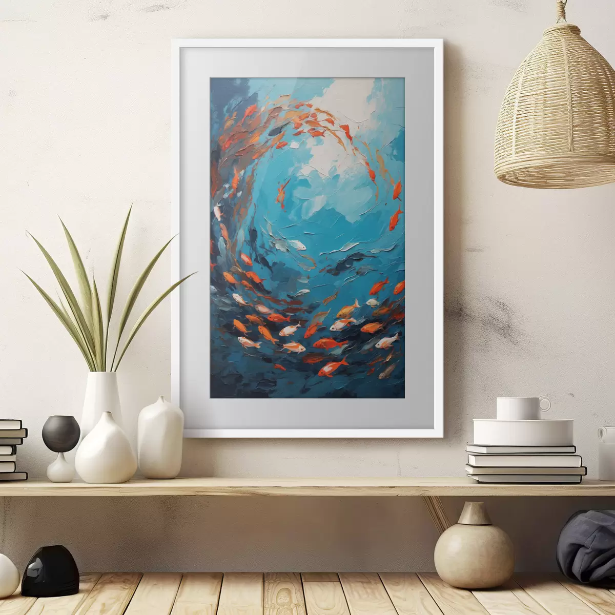 Poster Remolino de pescado en aceite f40633
