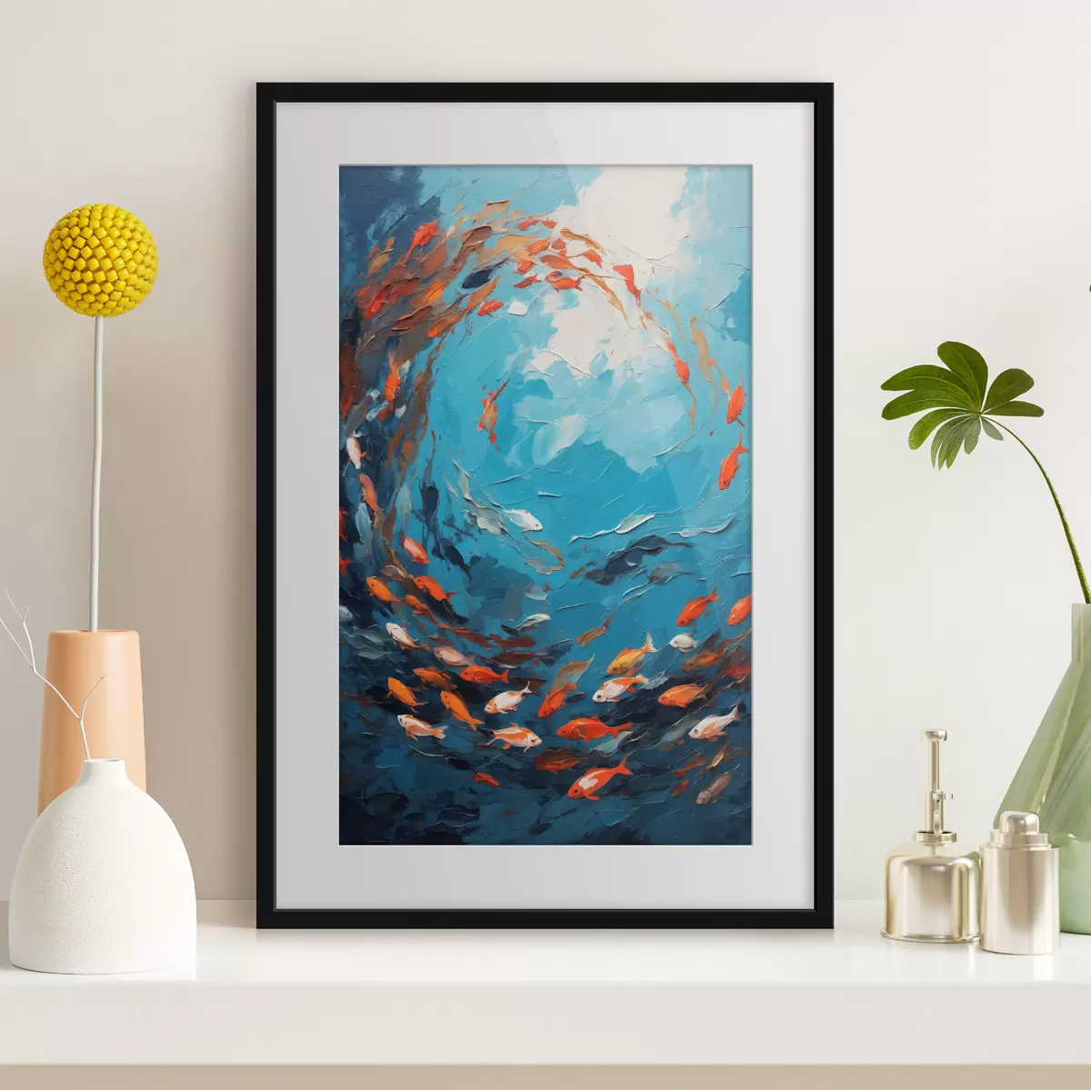 Poster Remolino de pescado en aceite f40633
