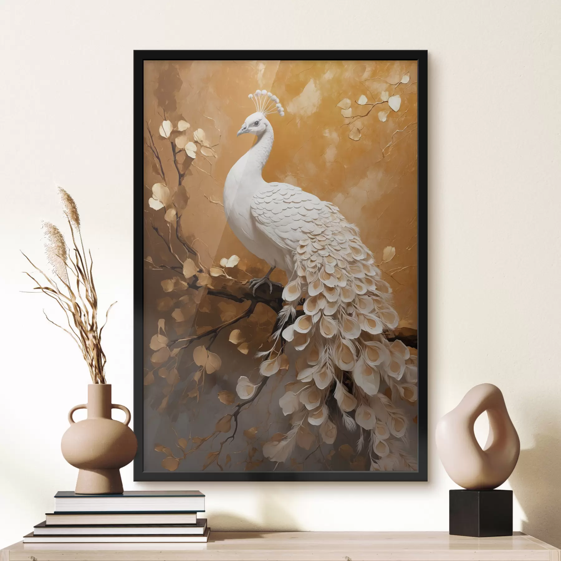 murales de pared Pavo real blanco f40636