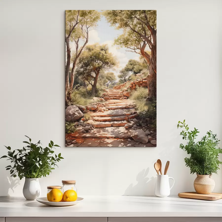 murales de pared Camino en el parque imitación acuarela s40804