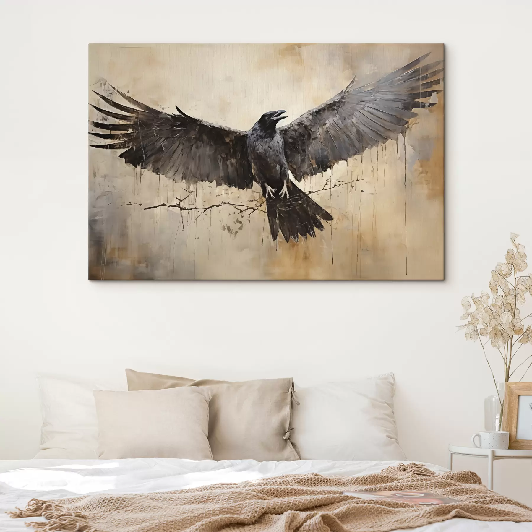 murales de pared El cuervo negro extendió sus alas s40809
