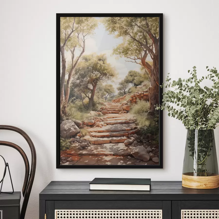 murales de pared Camino en el parque imitación acuarela f40804