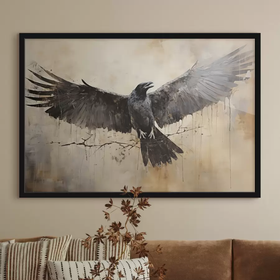 murales de pared El cuervo negro extendió sus alas f40809
