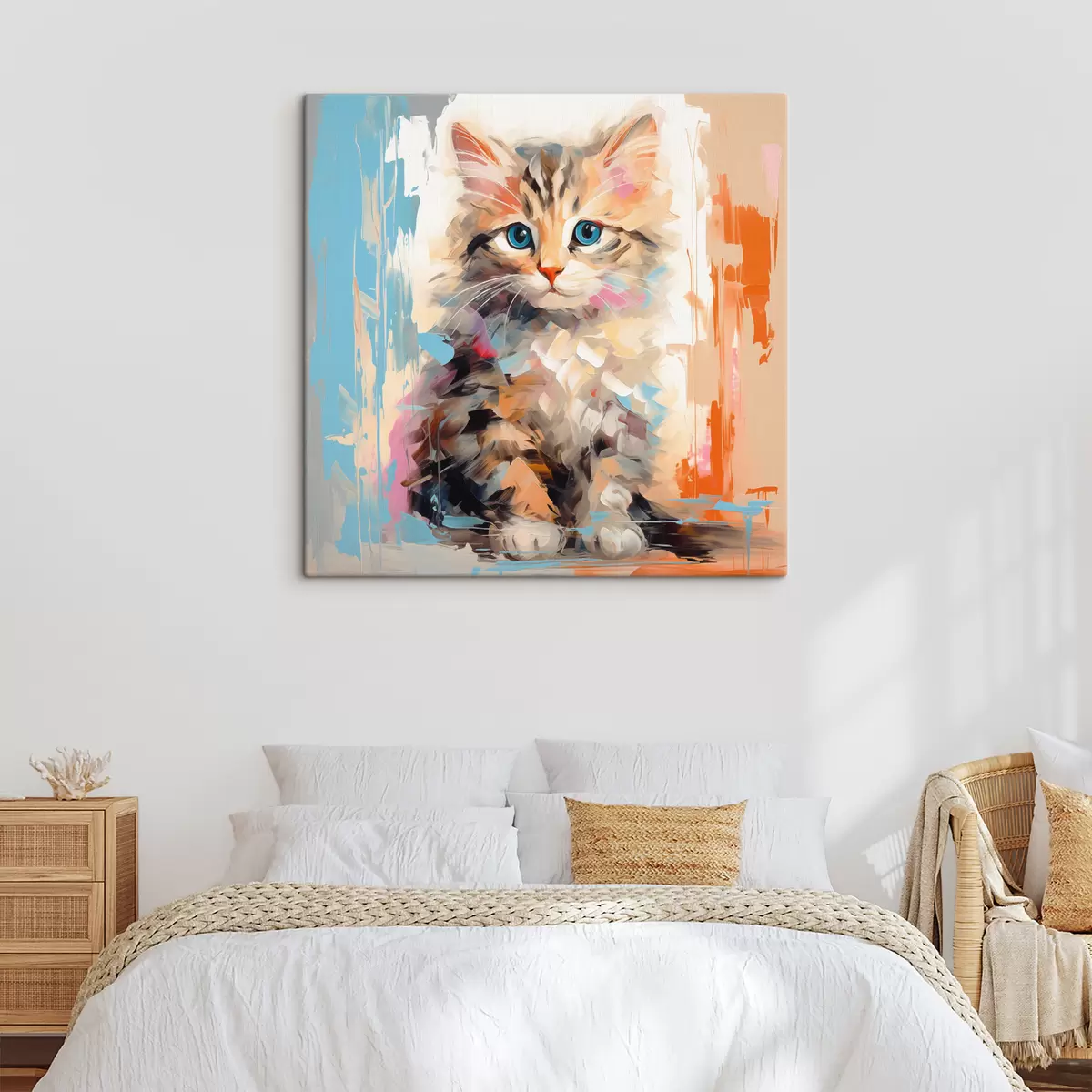 murales de pared Un gatito con pinceladas s40735