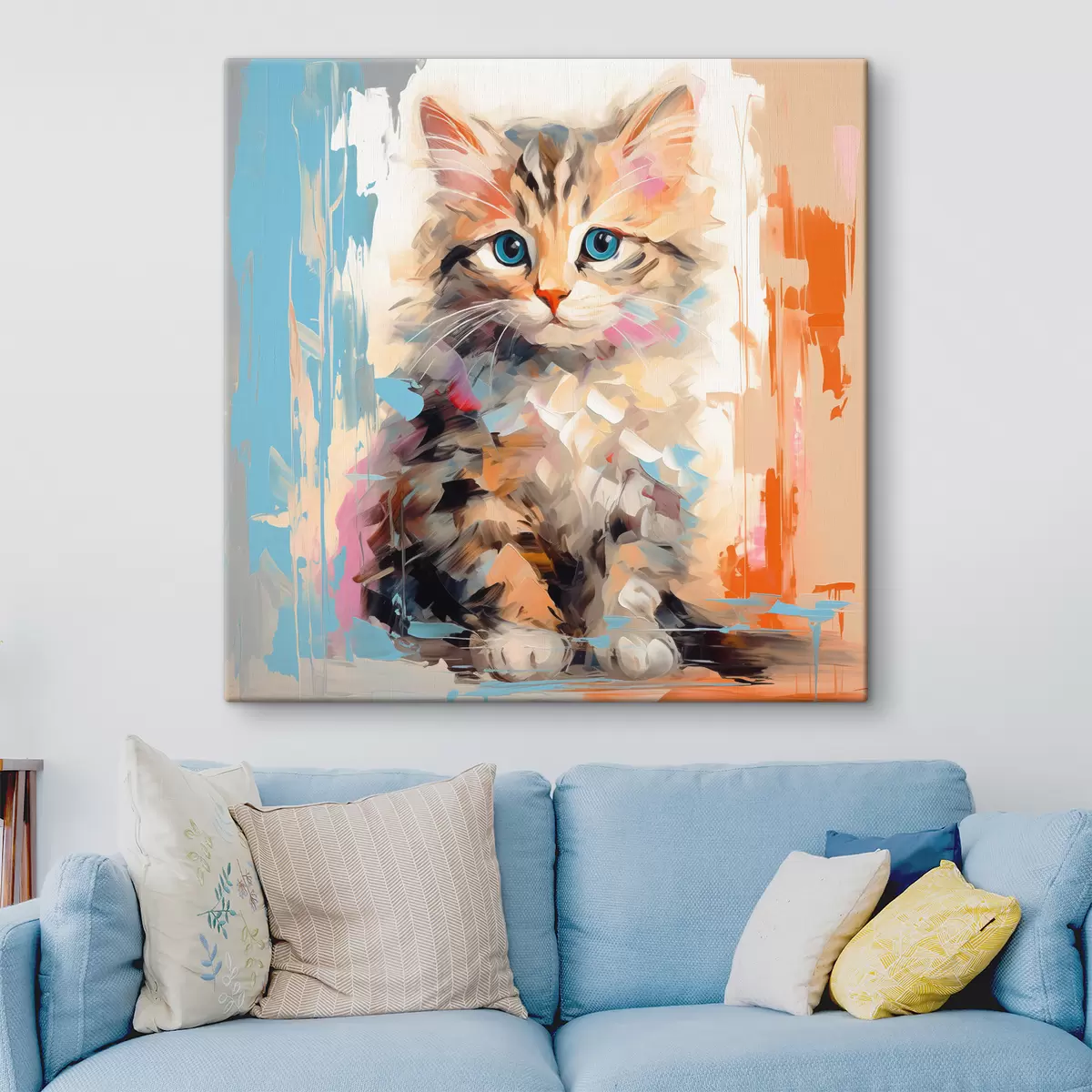 murales de pared Un gatito con pinceladas s40735