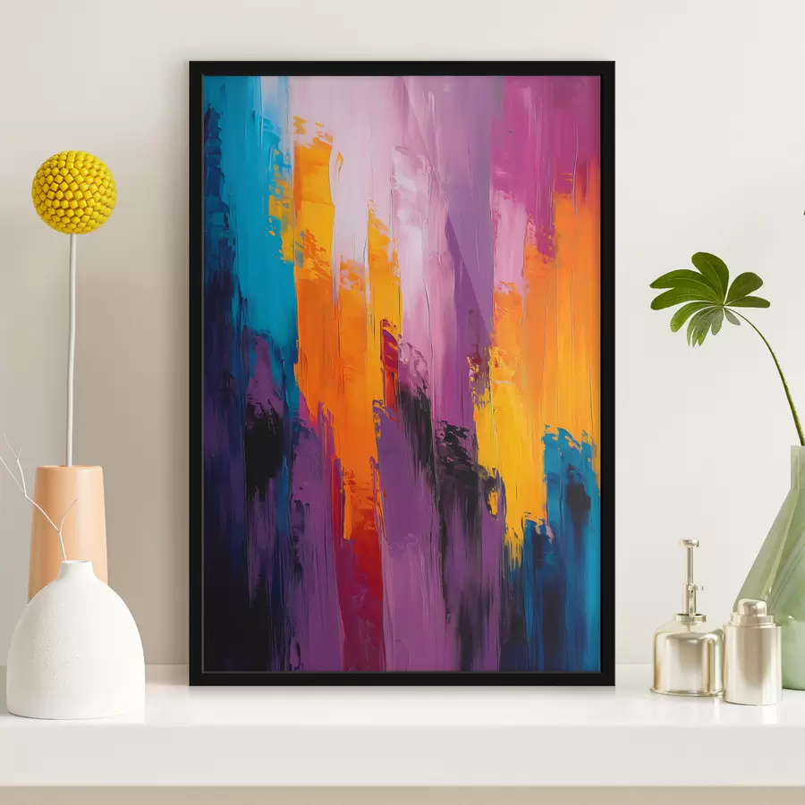 murales de pared Abstracción con pinceladas de color f40736