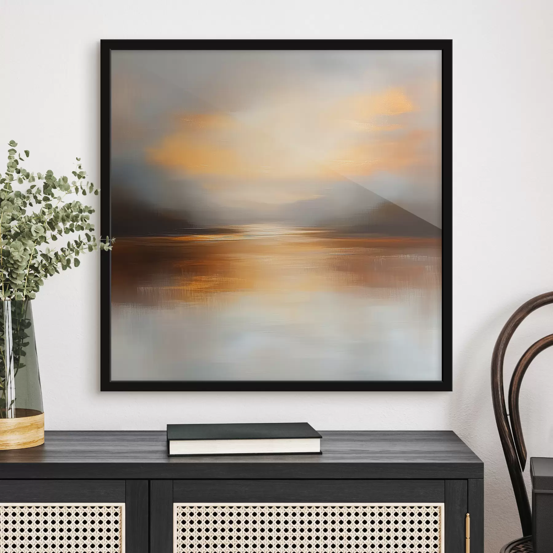 murales de pared Paisaje abstracto con puesta de sol f40738