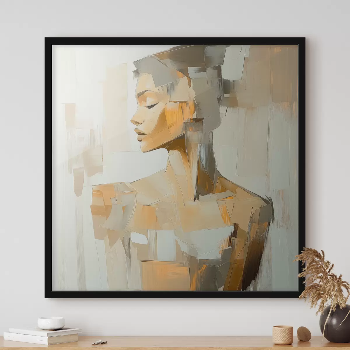 Poster Abstracción de una mujer con pinceladas f40739