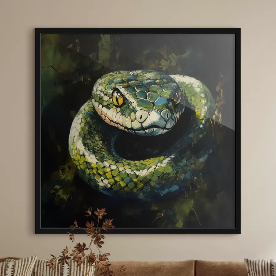 murales de pared Serpiente verde f40827