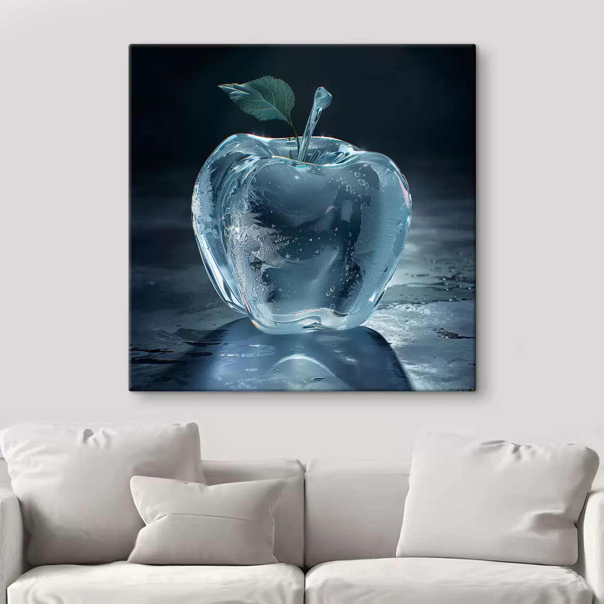 murales de pared Manzana de cristal sobre fondo oscuro s40912