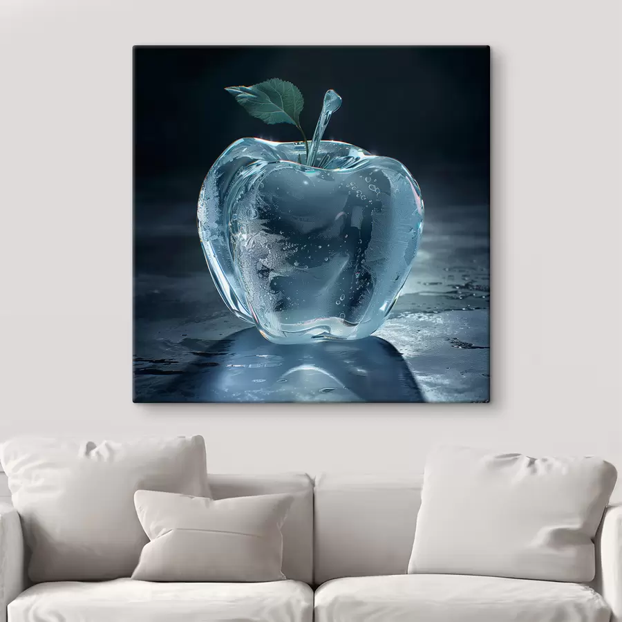 murales de pared Manzana de cristal sobre fondo oscuro s40912