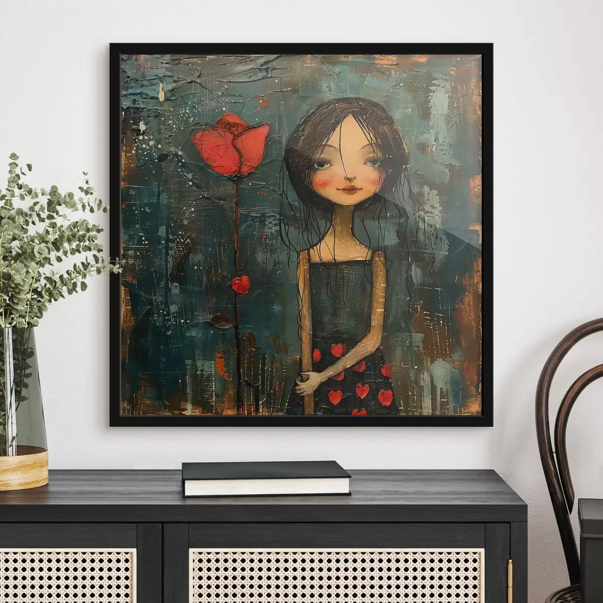 Poster Niña con una flor f40897