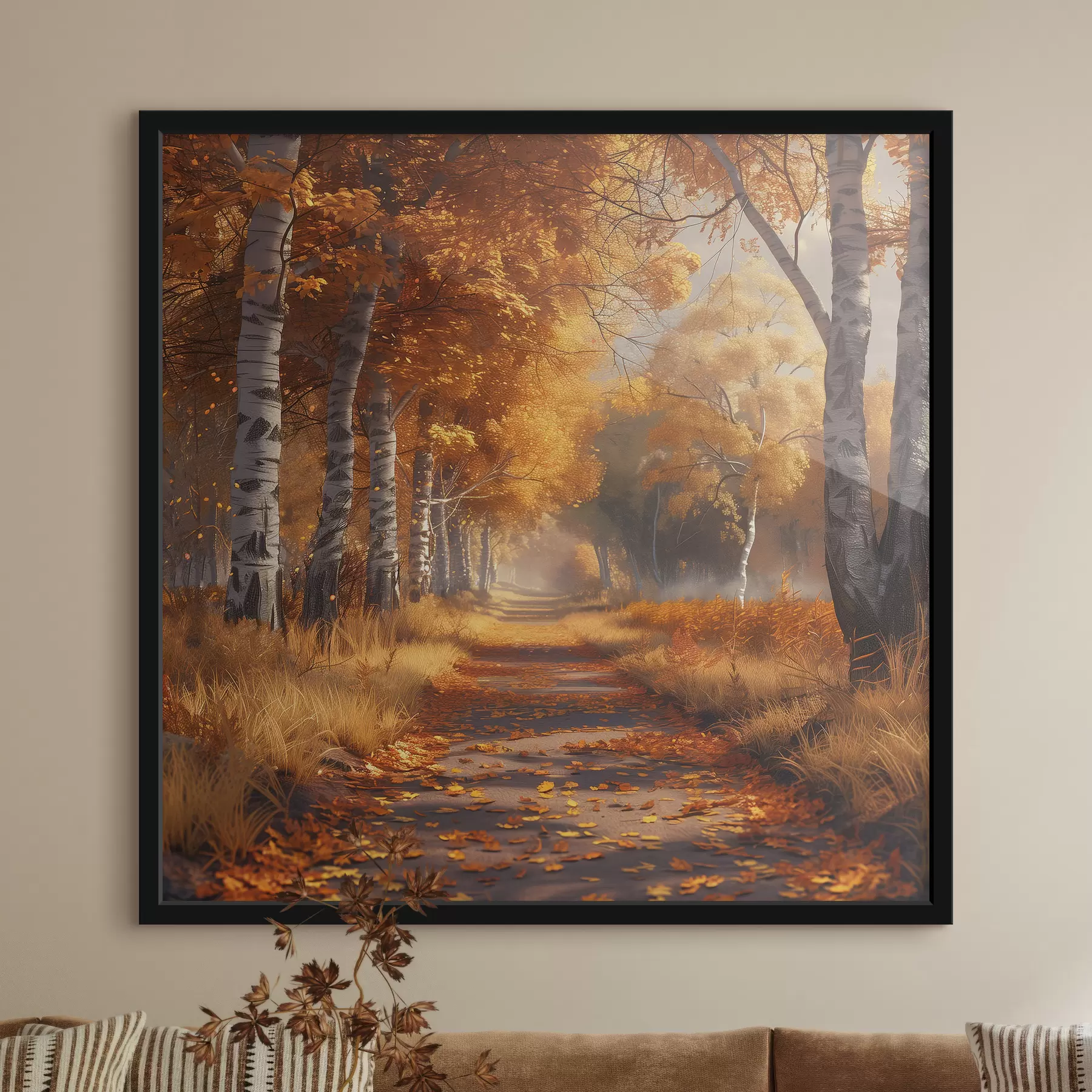 murales de pared Callejón en el parque de otoño f40902