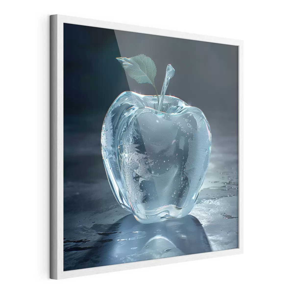 Poster Manzana de cristal sobre fondo oscuro f40912