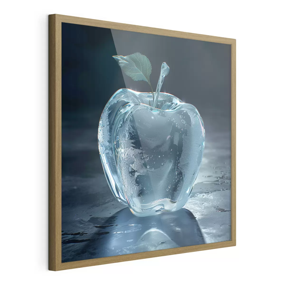 Poster Manzana de cristal sobre fondo oscuro f40912