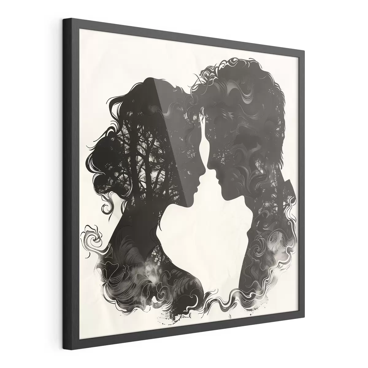 Poster Siluetas de una pareja de enamorados f40939