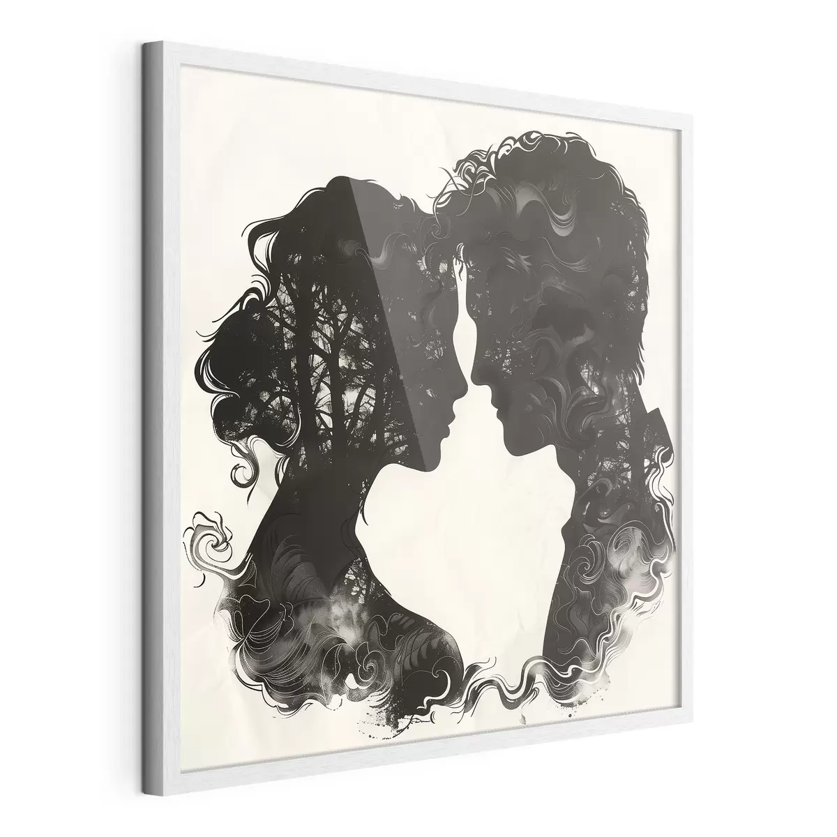 Poster Siluetas de una pareja de enamorados f40939