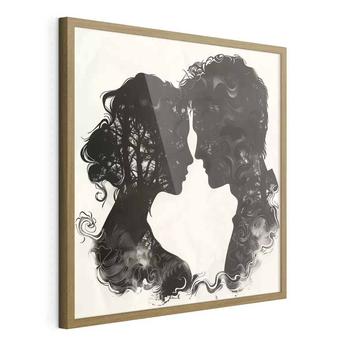 Poster Siluetas de una pareja de enamorados f40939