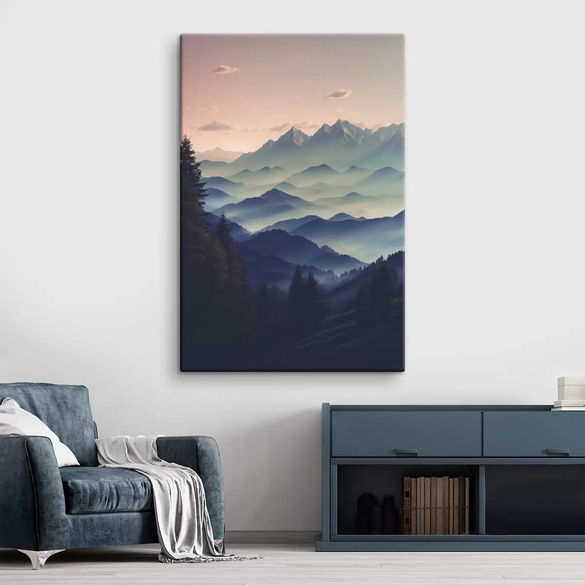 murales de pared Vista de la montaña con niebla s40851