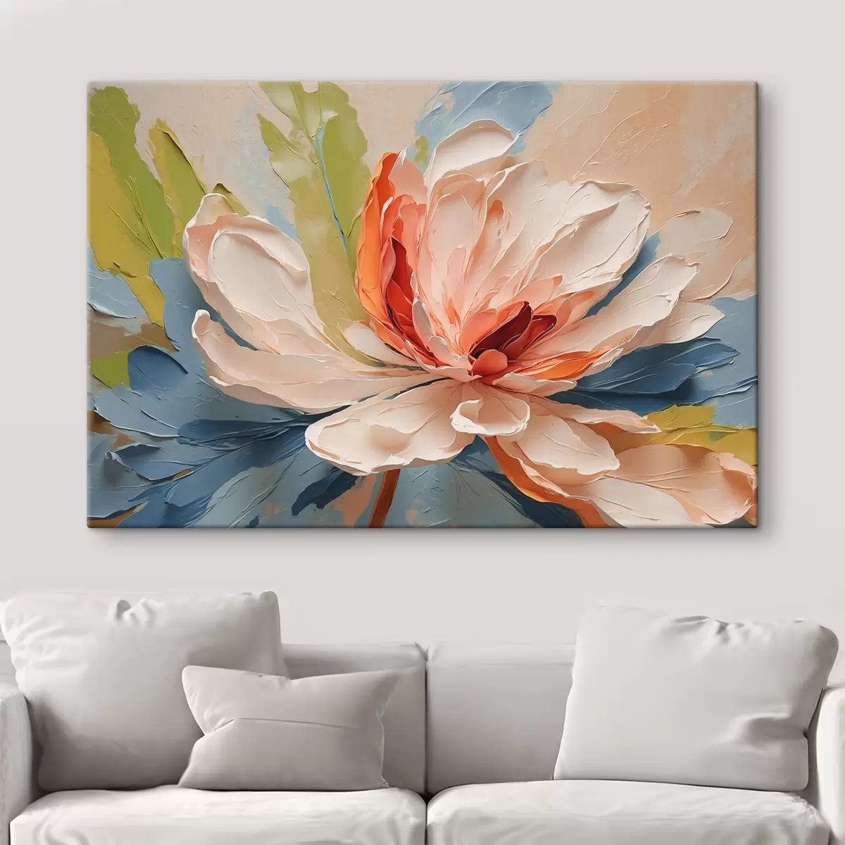 murales de pared Flor abstracta al óleo s40856