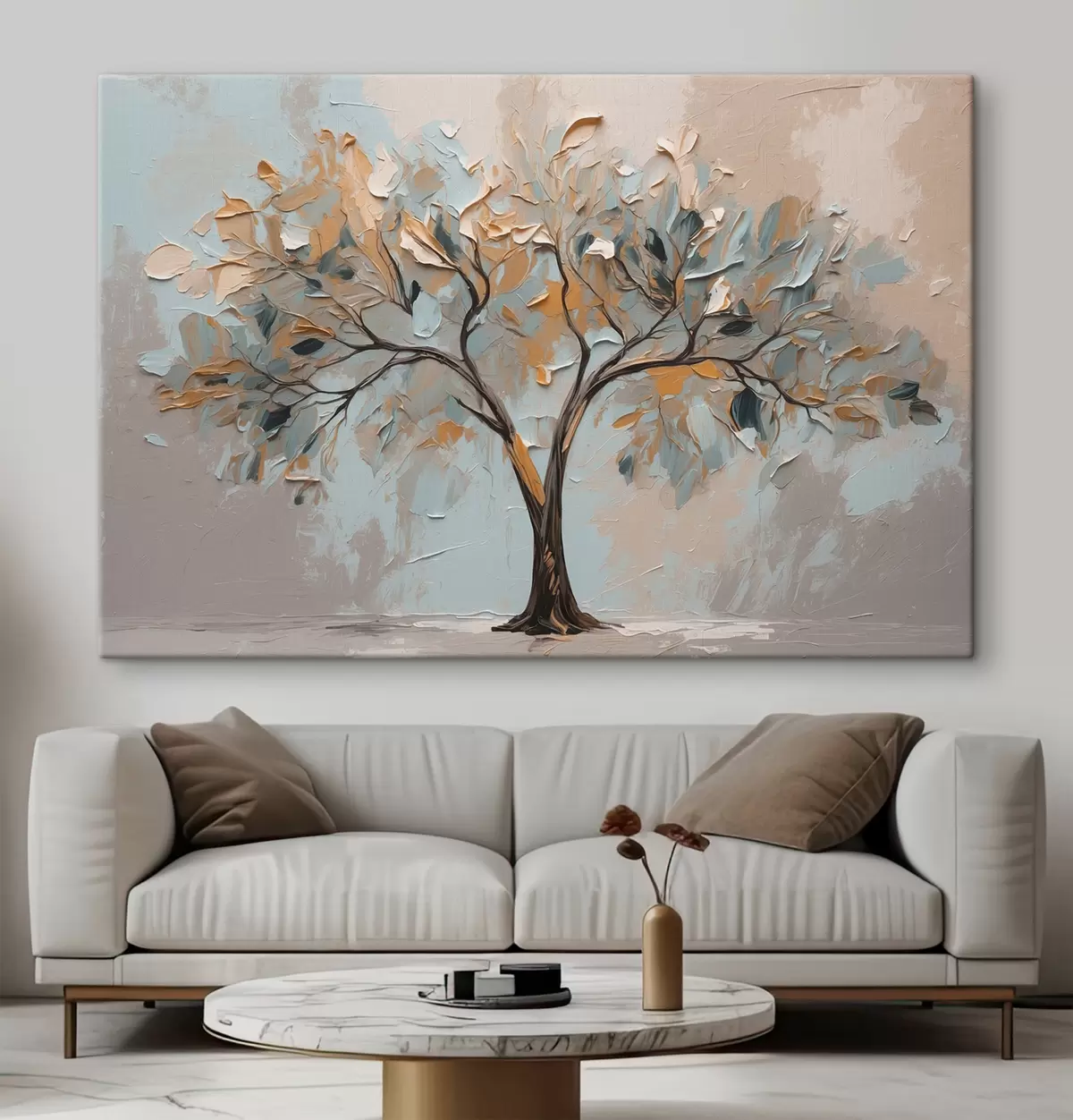 murales de pared Árbol sobre fondo abstracto al óleo s40858