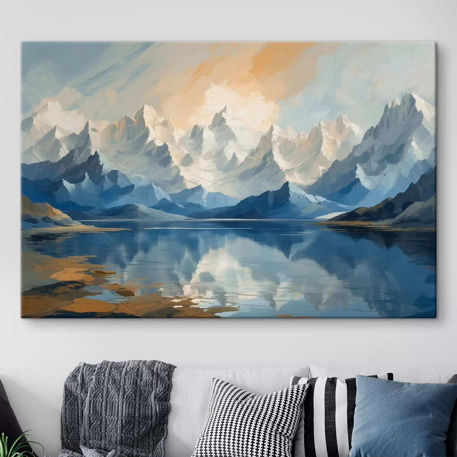 murales de pared Lago y montañas nevadas s40861