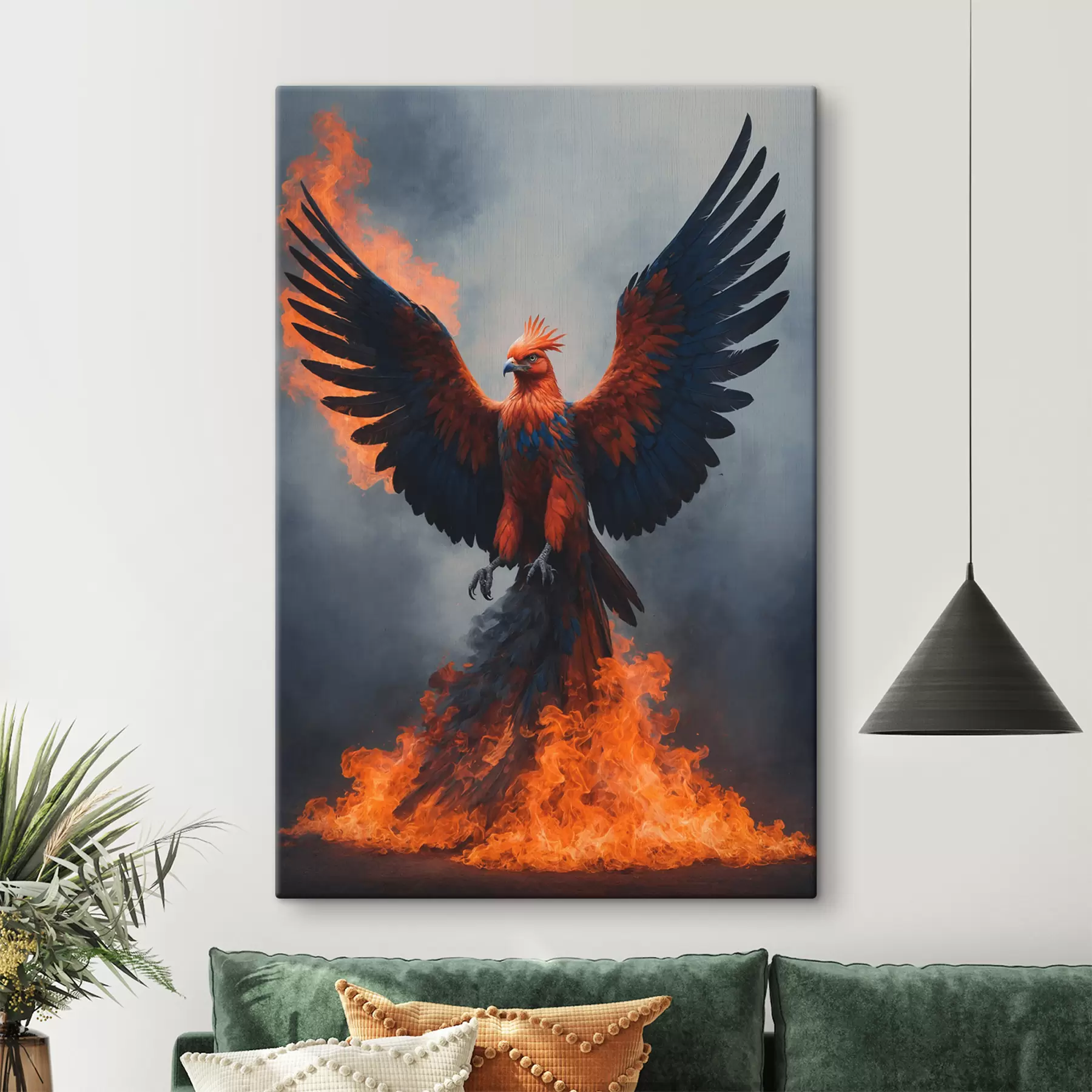 murales de pared Fénix sobre fondo difuminado s40873